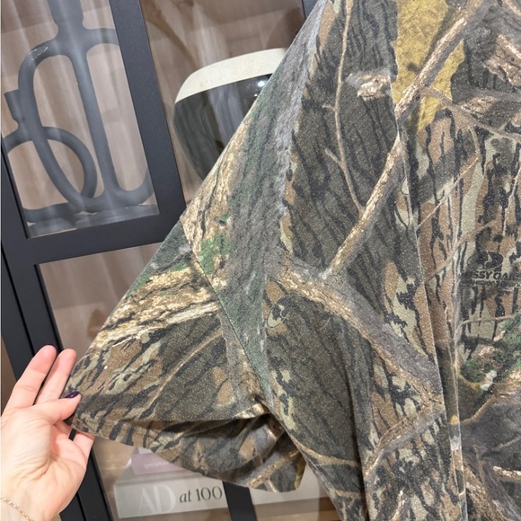 Vintage 90s Mossy Oak Camo Print T-Shirt Single Stitch short sleeve tee crewneck - Picture 2 of 6
